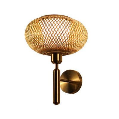 Nodic Woven Bamboo Rattan Lampu Dinding Untuk Dekorasi Ruang Tidur Ruang Tidur
