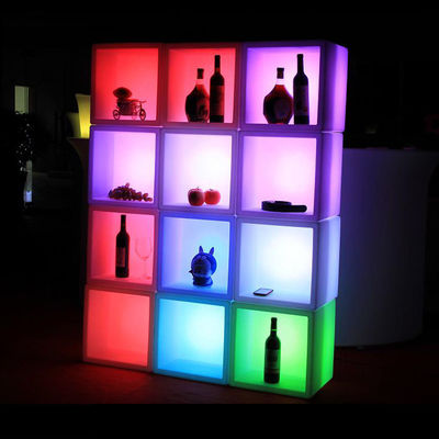 Pengisi ulang Waterproof Plastik LED Square Ice Bucket untuk Pub