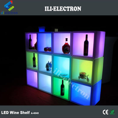 Pengisi ulang Waterproof Plastik LED Square Ice Bucket untuk Pub