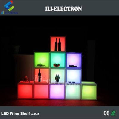 Pengisi ulang Waterproof Plastik LED Square Ice Bucket untuk Pub
