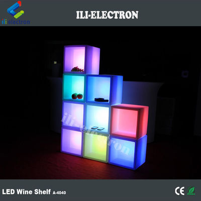 Pengisi ulang Waterproof Plastik LED Square Ice Bucket untuk Pub