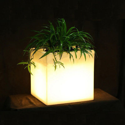 Square PE Plastik LED Ice Bucket / LED Flower Pot / Flower Planter