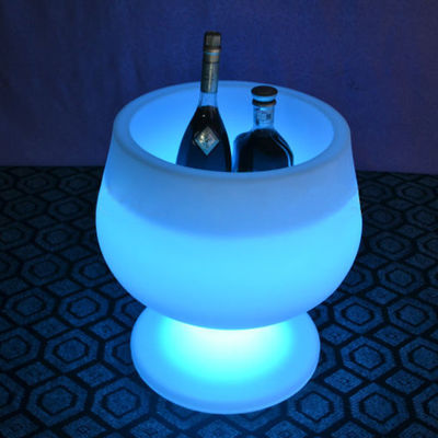 Wine Plastic LED Ice Bucket Flashing Rechargeable Untuk Luar Ruang