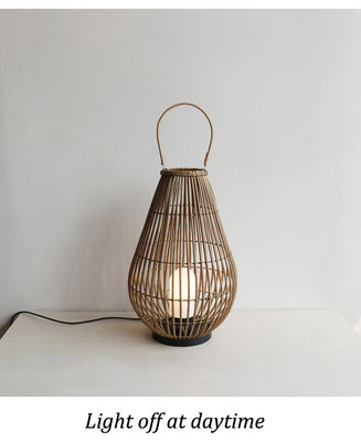 Landscape Outdoor Lanterns Rattan Woven Lamp Rechargeable Pendant