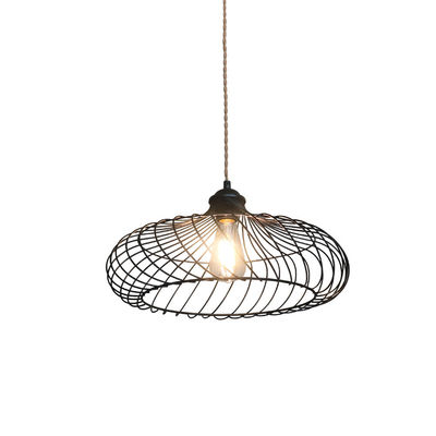 Lampu Pendant Gaya Industri Bahan Bambu Dengan Colokan Dan Saklar