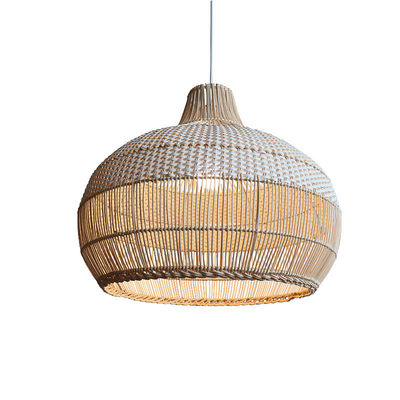Lampu Pendant Rattan Bambu, Lampu Langit-langit Wicker Untuk Dekorasi Rumah Dalam Ruang