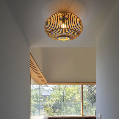 Customized Wicker Lamp Shade Pendant Untuk Langit-langit lorong dalam ruangan
