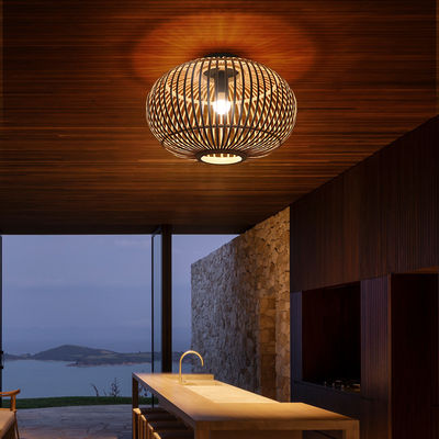 Customized Wicker Lamp Shade Pendant Untuk Langit-langit lorong dalam ruangan