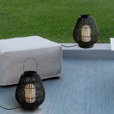 IP44 Waterproof Rattan Garden Lantern Untuk Lantai Lanskap Luar Ruang
