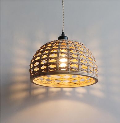 Vintage Creative Bambu Rattan Lamp Shade Untuk Ruang Makan Dalam Ruang