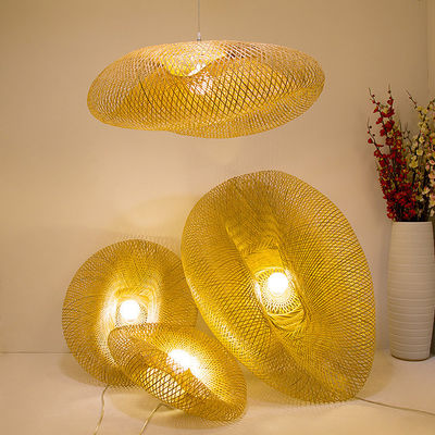 Lampu gantung Lampu langit-langit bambu Led Lampu gantungan Rattan