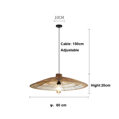 Rattan Custom Pendant Light Chandelier Untuk Homestay Zen Tea Room