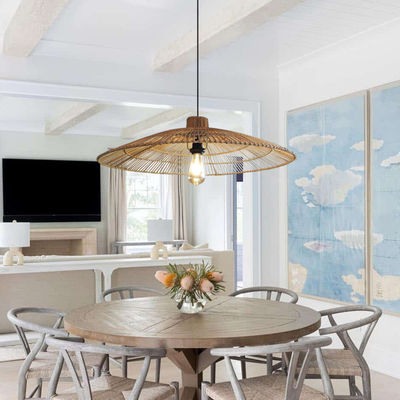 Rattan Custom Pendant Light Chandelier Untuk Homestay Zen Tea Room