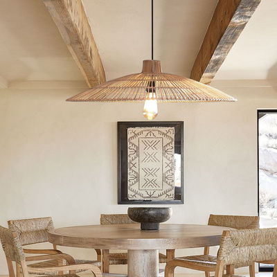 Rattan Custom Pendant Light Chandelier Untuk Homestay Zen Tea Room