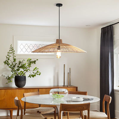 Rattan Custom Pendant Light Chandelier Untuk Homestay Zen Tea Room