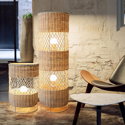 Handmade Led rotan wicker lampu lantai Untuk dekorasi ruang tamu