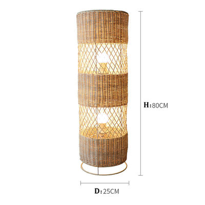 Handmade Led rotan wicker lampu lantai Untuk dekorasi ruang tamu