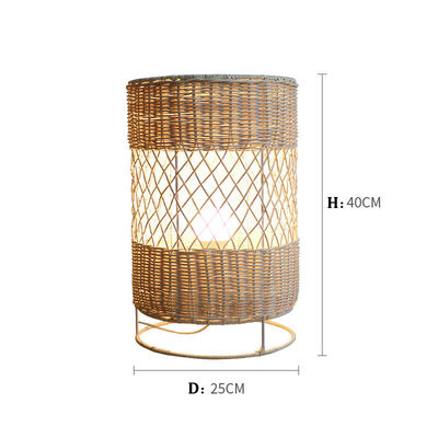 Handmade Led rotan wicker lampu lantai Untuk dekorasi ruang tamu