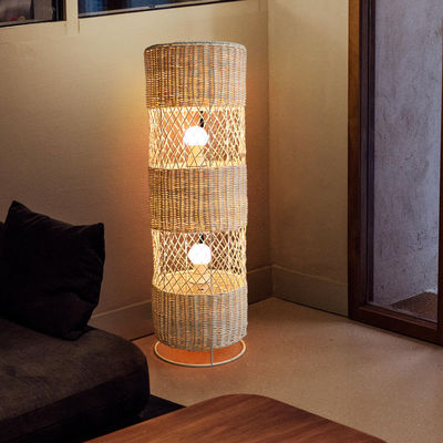 Handmade Led rotan wicker lampu lantai Untuk dekorasi ruang tamu