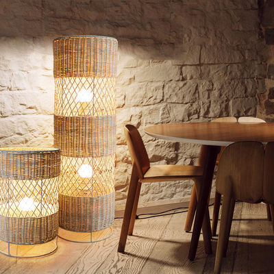 Handmade Led rotan wicker lampu lantai Untuk dekorasi ruang tamu