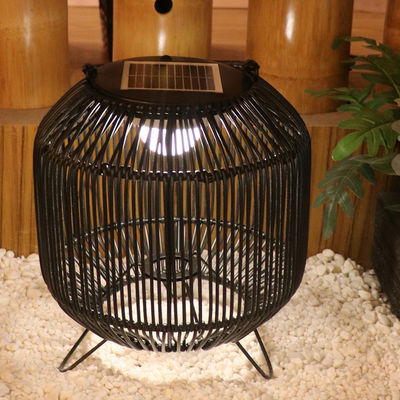 Lampu Surya Rotan Woven Portable 3500K IP65 Waterproof