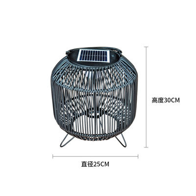 Lampu Surya Rotan Woven Portable 3500K IP65 Waterproof