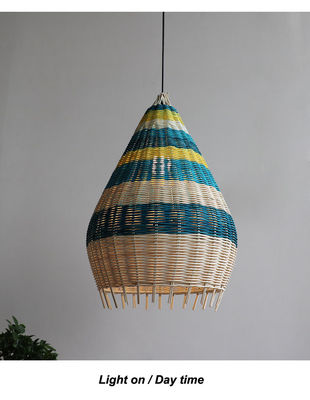 Customized Bambu Rattan Woven Pendant Lampu buatan tangan Untuk pencahayaan dalam ruangan