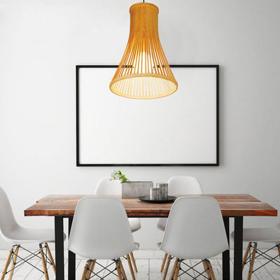 Lampu gantungan Rattan yang disesuaikan, Lampu Bambu Tenun Nordic untuk pencahayaan dalam ruangan