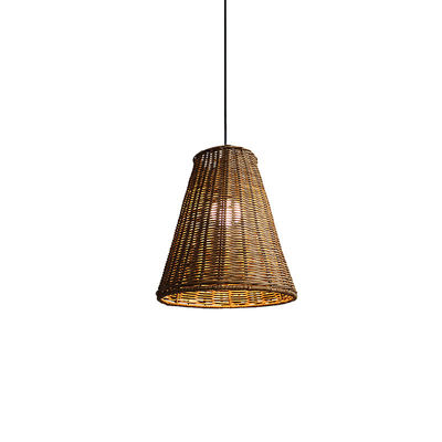 Modern Round Rattan Pendant Light, Rattan Ceiling Light Shade 65lm/W OEM