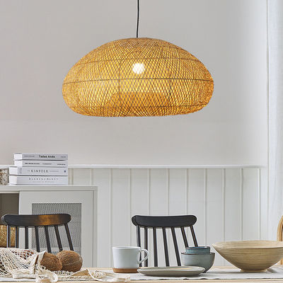 Dekorasi Bambu Rattan Lampu Lampu Bentuk Bulat Untuk Ruang Tamu