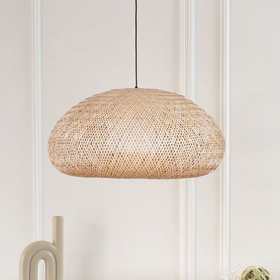 Dekorasi Bambu Rattan Lampu Lampu Bentuk Bulat Untuk Ruang Tamu