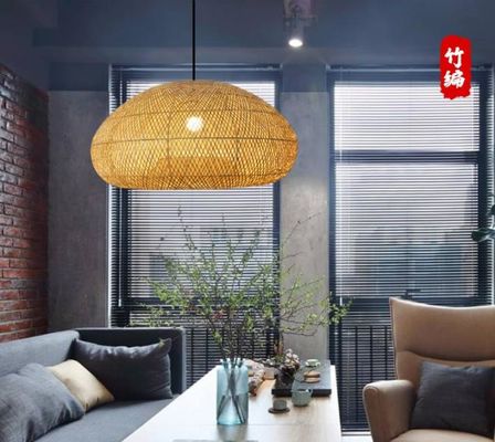 Dekorasi Bambu Rattan Lampu Lampu Bentuk Bulat Untuk Ruang Tamu