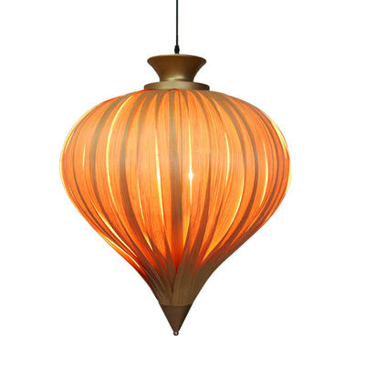 Lampu gantungan kayu - Lampu veneer gantung - Lampu kayu kreatif yang dipimpin