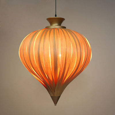 Lampu gantungan kayu - Lampu veneer gantung - Lampu kayu kreatif yang dipimpin