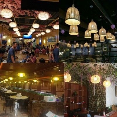 Handmade Modern Art Pendant Lampu Lampu Bambu Restoran Hotel Rattan Chandelier Rattan Pendant Light