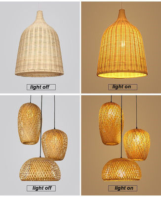 Handmade Modern Art Pendant Lampu Lampu Bambu Restoran Hotel Rattan Chandelier Rattan Pendant Light