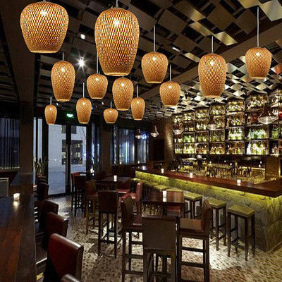 Lampu Lampu Rattan Tiga Kepala dengan Kontrol Switch