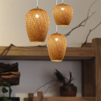 Lampu Lampu Rattan Tiga Kepala dengan Kontrol Switch