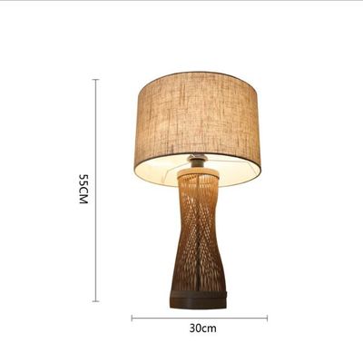 Atmosfer Lampu Meja Rattan, Lampu Meja Bambu Untuk Dekorasi Dalam Ruang