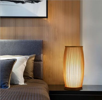 Atmosfer Lampu Meja Rattan, Lampu Meja Bambu Untuk Dekorasi Dalam Ruang