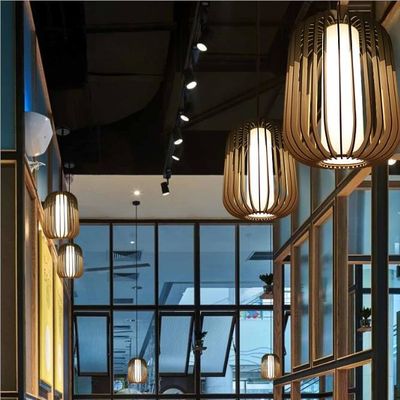 Nodic Rattan Pendant Light Chandelier Switch Control Untuk Dekorasi Rumah