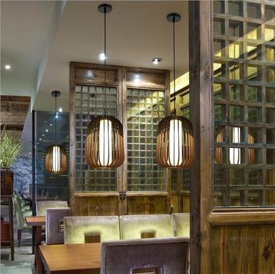 Nodic Rattan Pendant Light Chandelier Switch Control Untuk Dekorasi Rumah