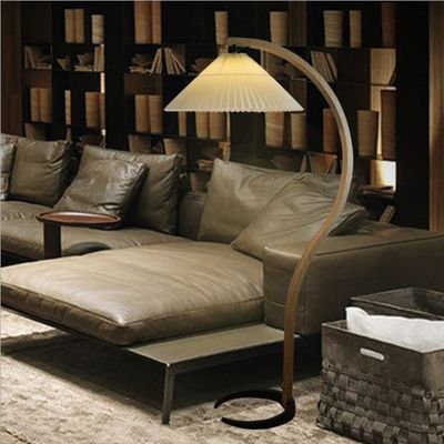 Creative Pleated Rattan Standing Lamp untuk kamar tidur ruang tamu