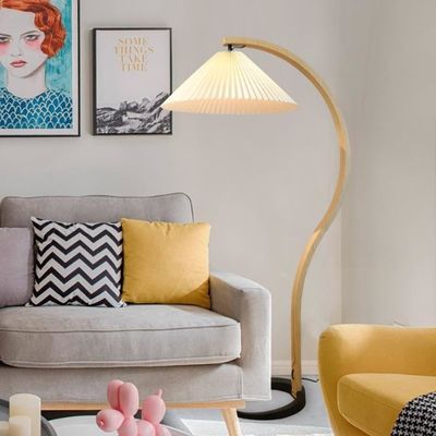 Creative Pleated Rattan Standing Lamp untuk kamar tidur ruang tamu