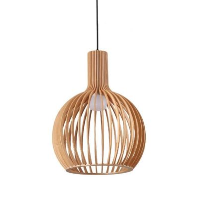Bird Cage Rattan Pendant Chandelier 3500K Warm White Untuk Restoran Bar