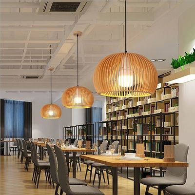 Bird Cage Rattan Pendant Chandelier 3500K Warm White Untuk Restoran Bar