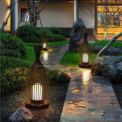 Lampu Lantai Rotan Tahan Air Untuk Balkon Luar Villa