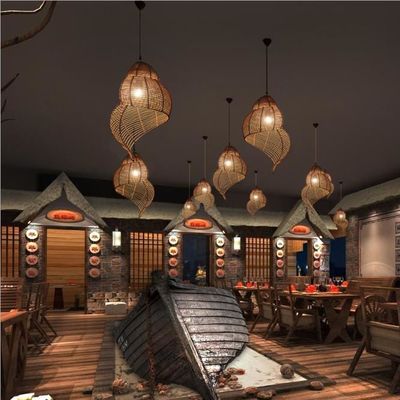 Asia Tenggara Desain siput lapangan lampu lilin rattan