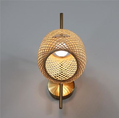 lampu dinding tenunan bambu mewah - lampu koridor bambu - lampu rattan bambu gantung