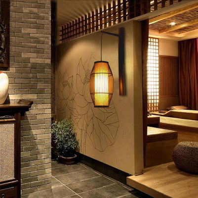 Lampu dinding kayu solid retro Cina - Hotel Lampu koridor bambu -lampu dinding lentera bambu antik
